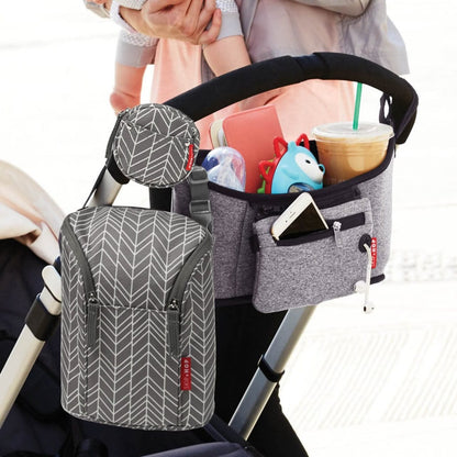 Skip Hop Grab & Go Double Bottle Bag - Grey Feather - 205310