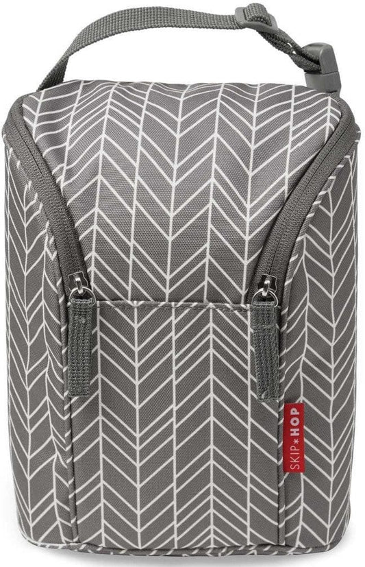 Skip Hop Grab & Go Double Bottle Bag - Grey Feather - 205310