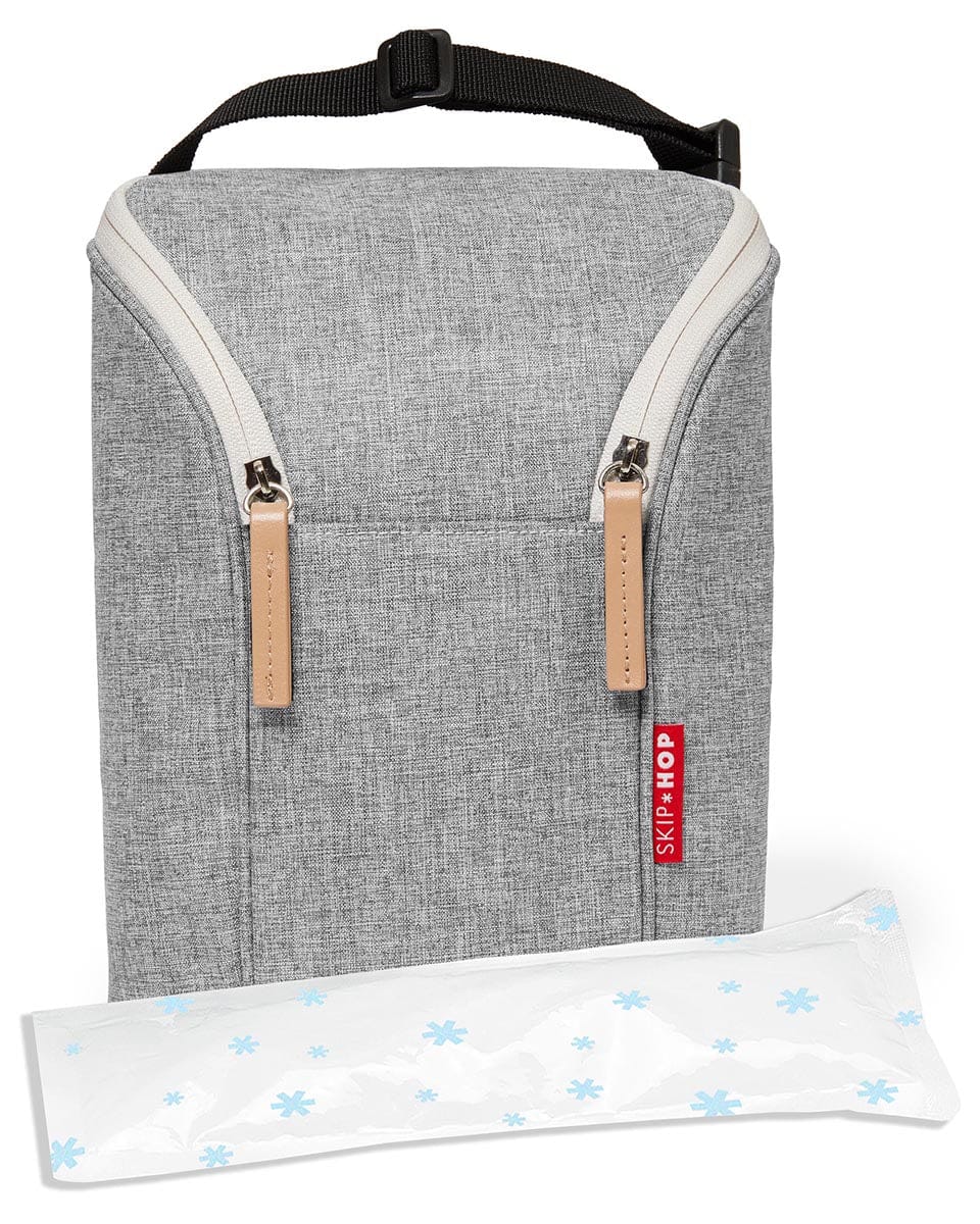 Skip Hop Grab & Go Double Bottle Bag - Grey Melange - 205315