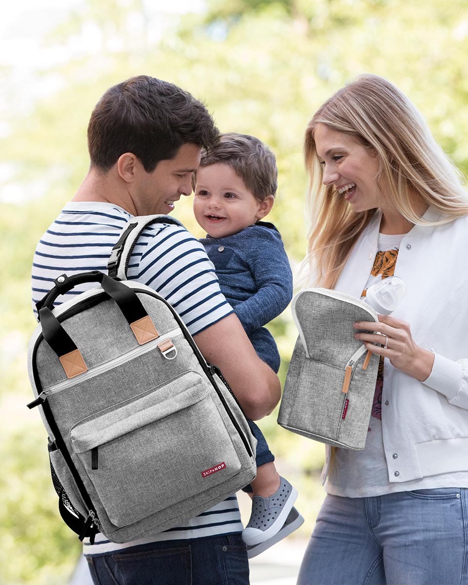 Skip Hop Grab & Go Double Bottle Bag - Grey Melange - 205315