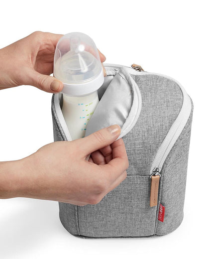 Skip Hop Grab & Go Double Bottle Bag - Grey Melange - 205315