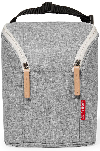 Skip Hop Grab & Go Double Bottle Bag - Grey Melange - 205315
