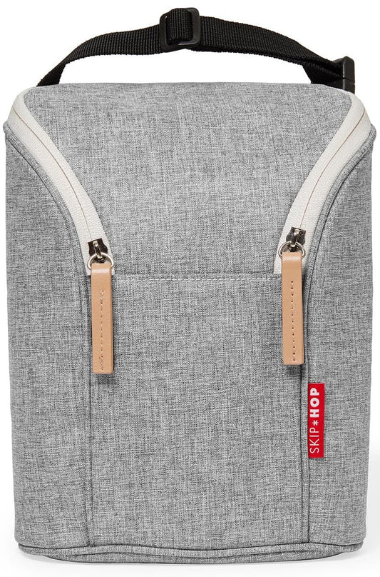 Skip Hop Grab & Go Double Bottle Bag - Grey Melange - 205315