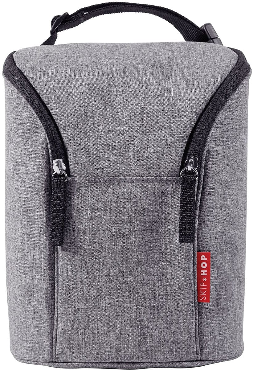Skip Hop Grab & Go Double Bottle Bag - Heather Grey