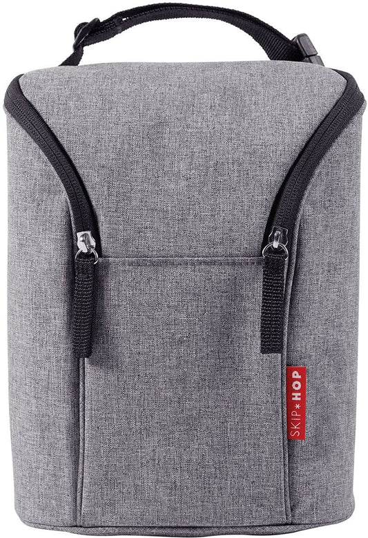 Skip Hop Grab & Go Double Bottle Bag - Heather Grey - 205311