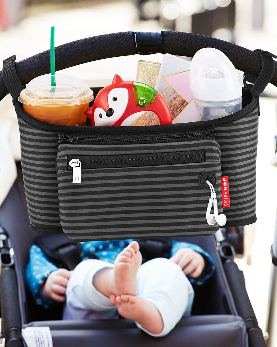 Skip Hop Grab & Go Stroller Organizer - Black/Grey Stripes - 9I633510