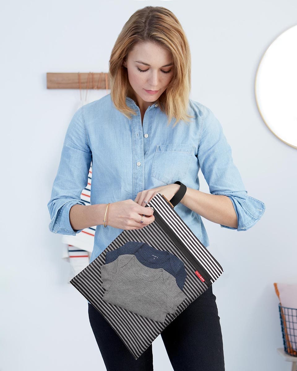 Skip Hop Grab & Go Wet/Dry BagÊ- Black/White Stripe - 205017