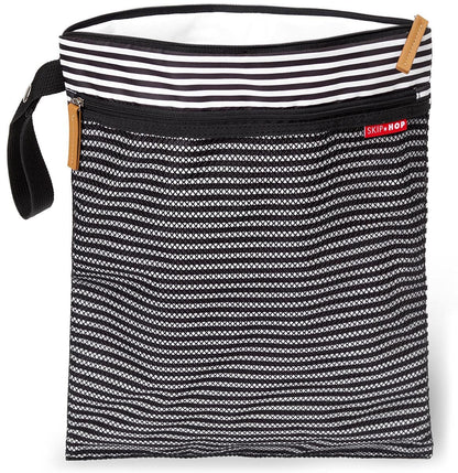 Skip Hop Grab & Go Wet/Dry BagÊ- Black/White Stripe - 205017
