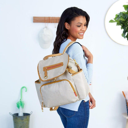Skip Hop Grand Central Take-It-All Backpack Diaper Bag  - French Stripe
