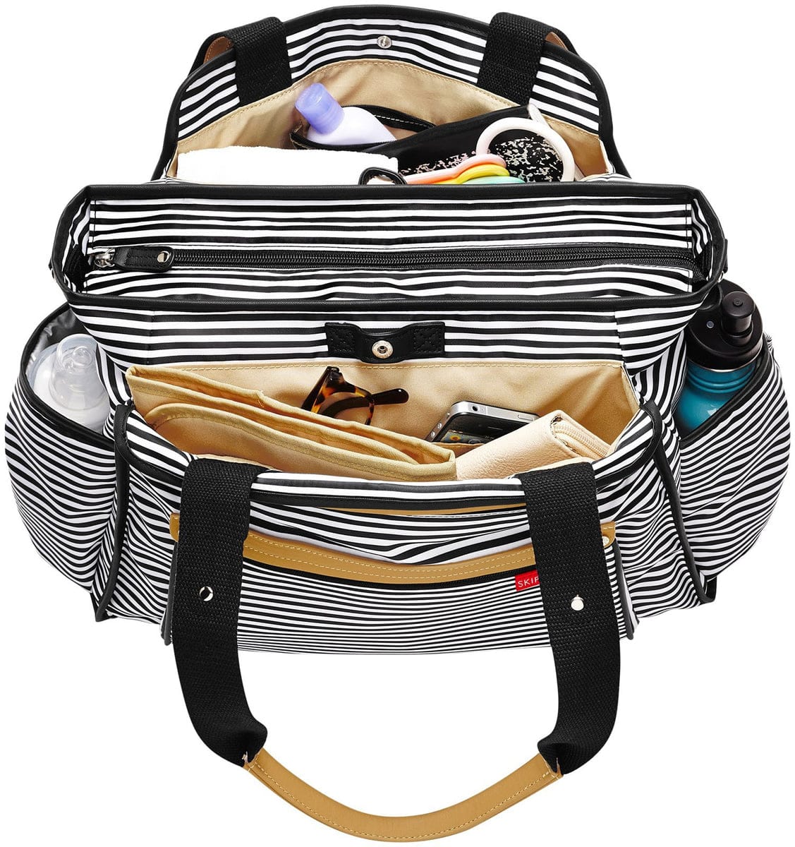 Skip Hop Grand Central Take-it-All Diaper Bag - Black Stripes