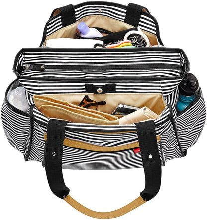 Skip Hop Grand Central Take-it-All Diaper Bag - Black Stripes