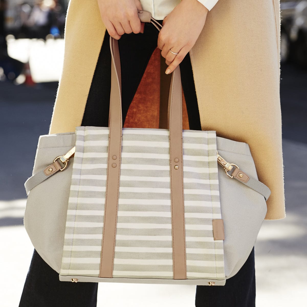 Skip Hop Highline Tote Diaper Bag - Oyster Stripe - 200576