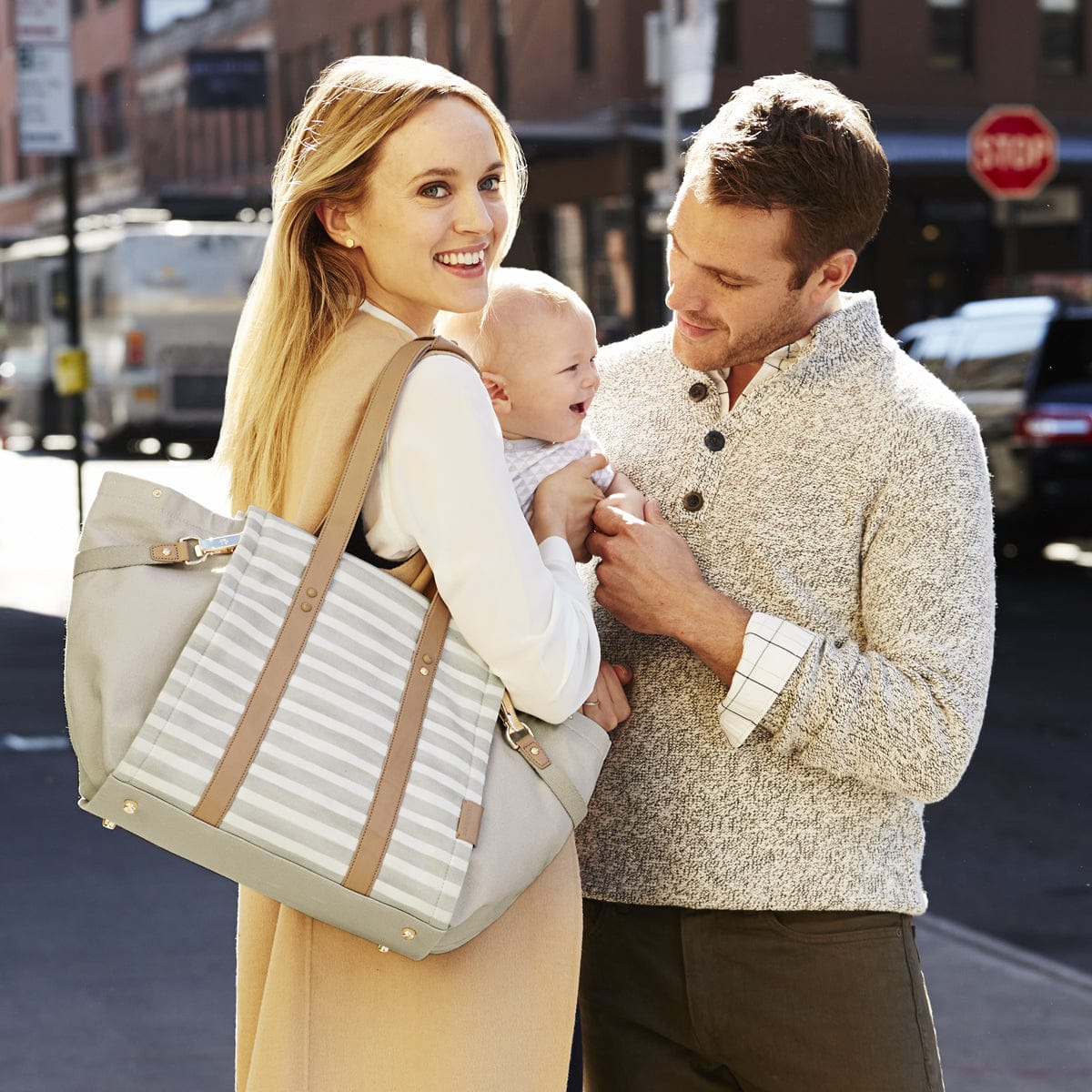 Skip Hop Highline Tote Diaper Bag - Oyster Stripe - 200576