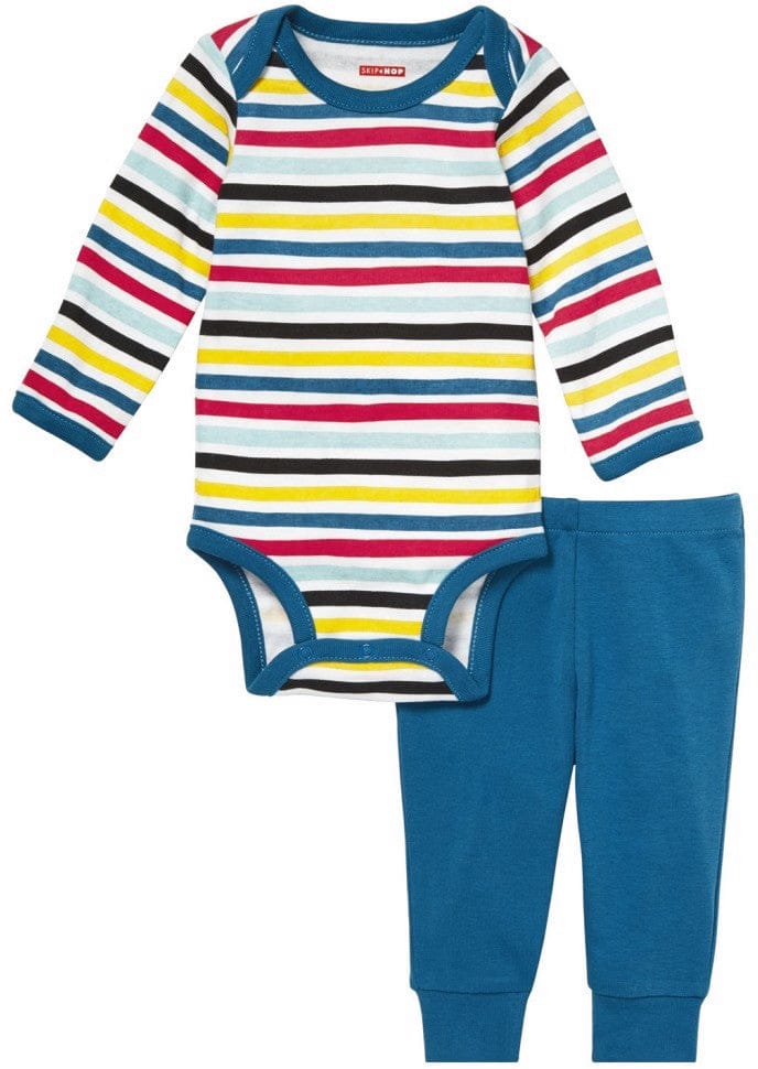 Skip Hop Long Sleeve Bodysuit & Pant Set - Stripes (6 Months) - 279503-6M