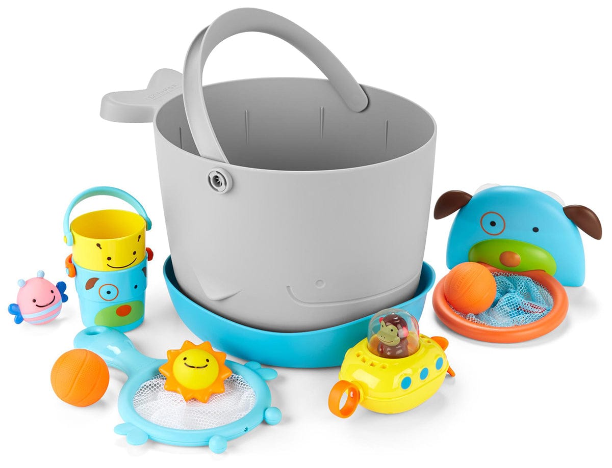 Skip Hop MOBY Fun-Filled Bath Toy Bucket Gift Set - 9O296010