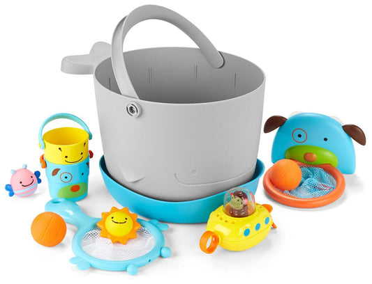 Skip Hop MOBY Fun-Filled Bath Toy Bucket Gift Set - 9O296010