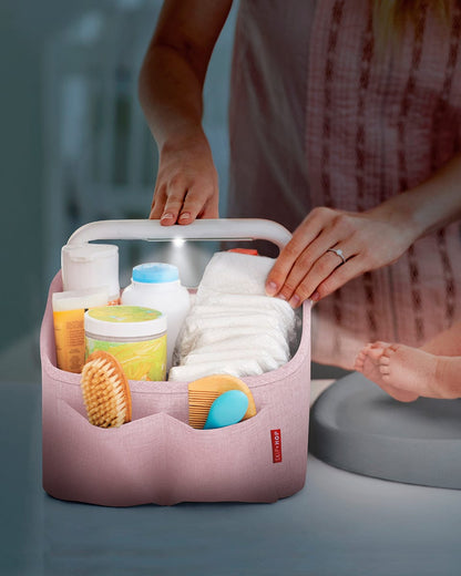 Skip Hop Nursery Style Light-Up Diaper Caddy - Pink - 9K260410