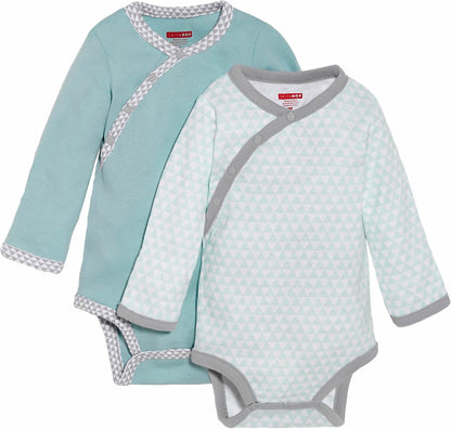 Skip Hop Petite Triangles 2-Pack Long Sleeve Bodysuits - Blue (6 Months)