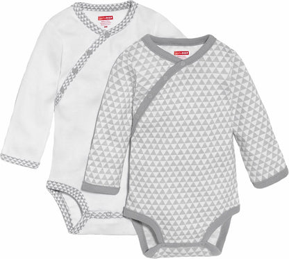 Skip Hop Petite Triangles 2-Pack Long Sleeve Bodysuits - Grey (9 Months) - 279275-9M