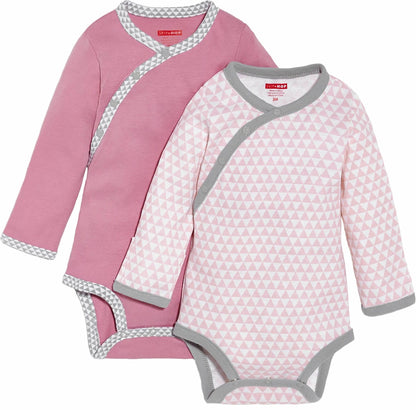 Skip Hop Petite Triangles 2-Pack Long Sleeve Bodysuits - Pink (9 Months) - 279265-9M