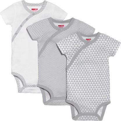 Skip Hop Petite Triangles 3-Pack Short Sleeve Bodysuits - Grey (3 Months) - 279290-3M