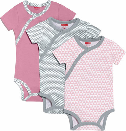 Skip Hop Petite Triangles 3-Pack Short Sleeve Bodysuits - Pink (9 Months) - 279280-9M
