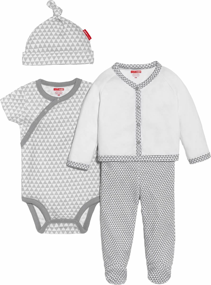 Skip Hop Petite Triangles 4-Piece Welcome Home Set - Grey (3 Months) - 279260-3M