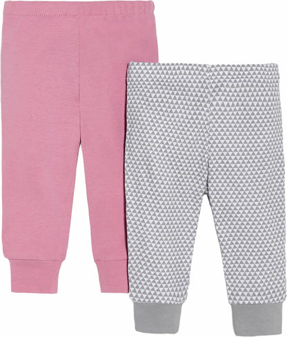 Skip Hop Petite Triangles Baby Pants, 2-Pack - Pink (3 Months) - 279215-3M