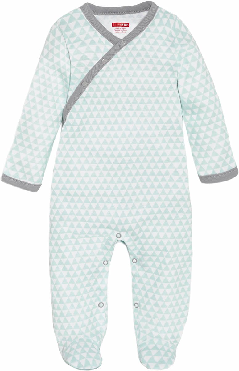 Skip Hop Petite Triangles Side-Snap Footie - Blue (Newborn)