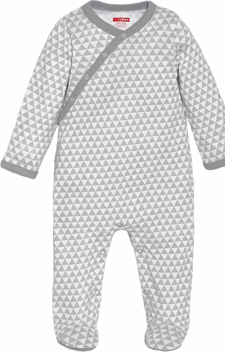Skip Hop Petite Triangles Side-Snap Footie - Grey (3 Months) - 279240-3M