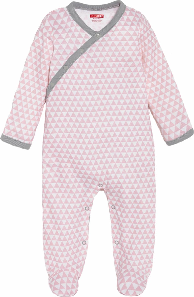Skip Hop Petite Triangles Side-Snap Footie - Pink (9 Months)