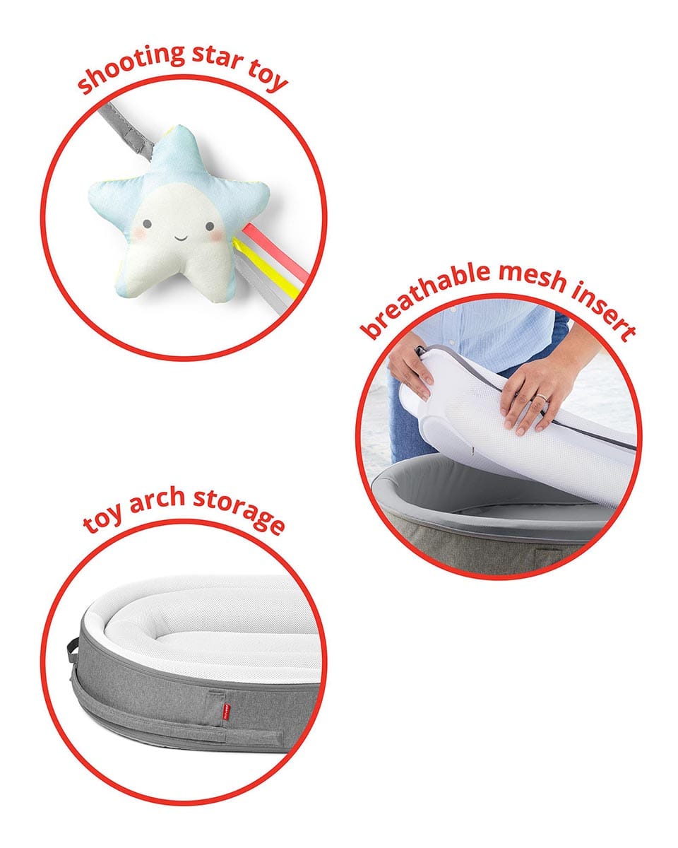 Skip Hop Playful Retreat Baby Nest - Grey Melange - 9I745210