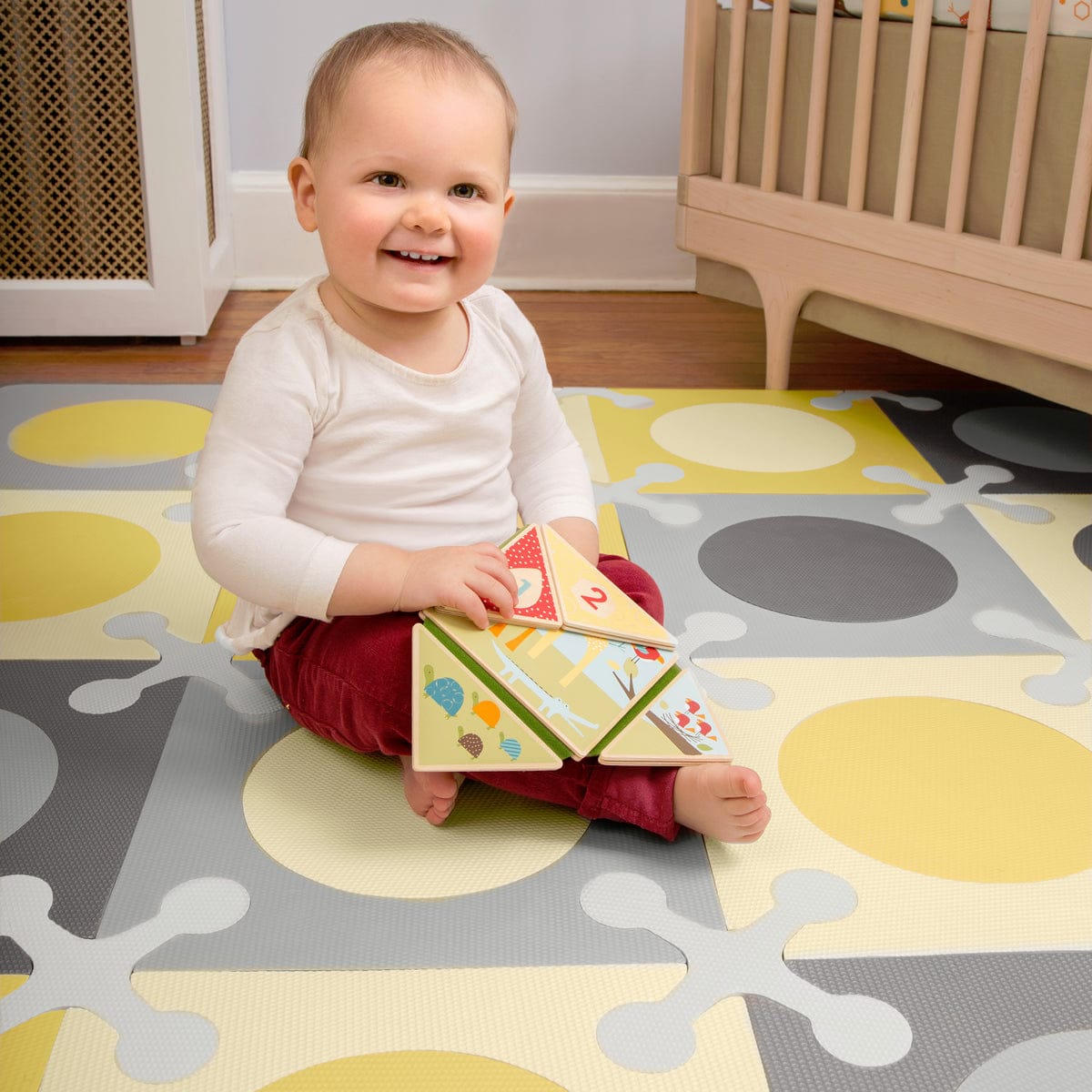 Skip Hop Playspot Interlocking Foam Tiles - Gold / Grey