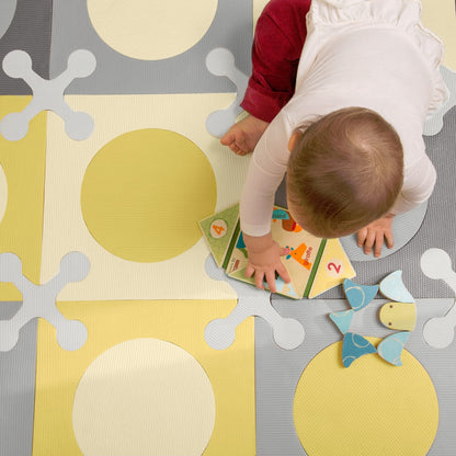 Skip Hop Playspot Interlocking Foam Tiles - Gold / Grey