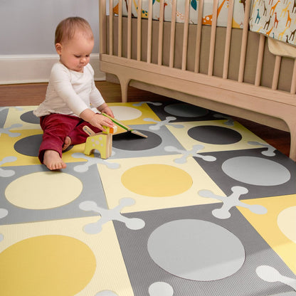 Skip Hop Playspot Interlocking Foam Tiles - Gold / Grey