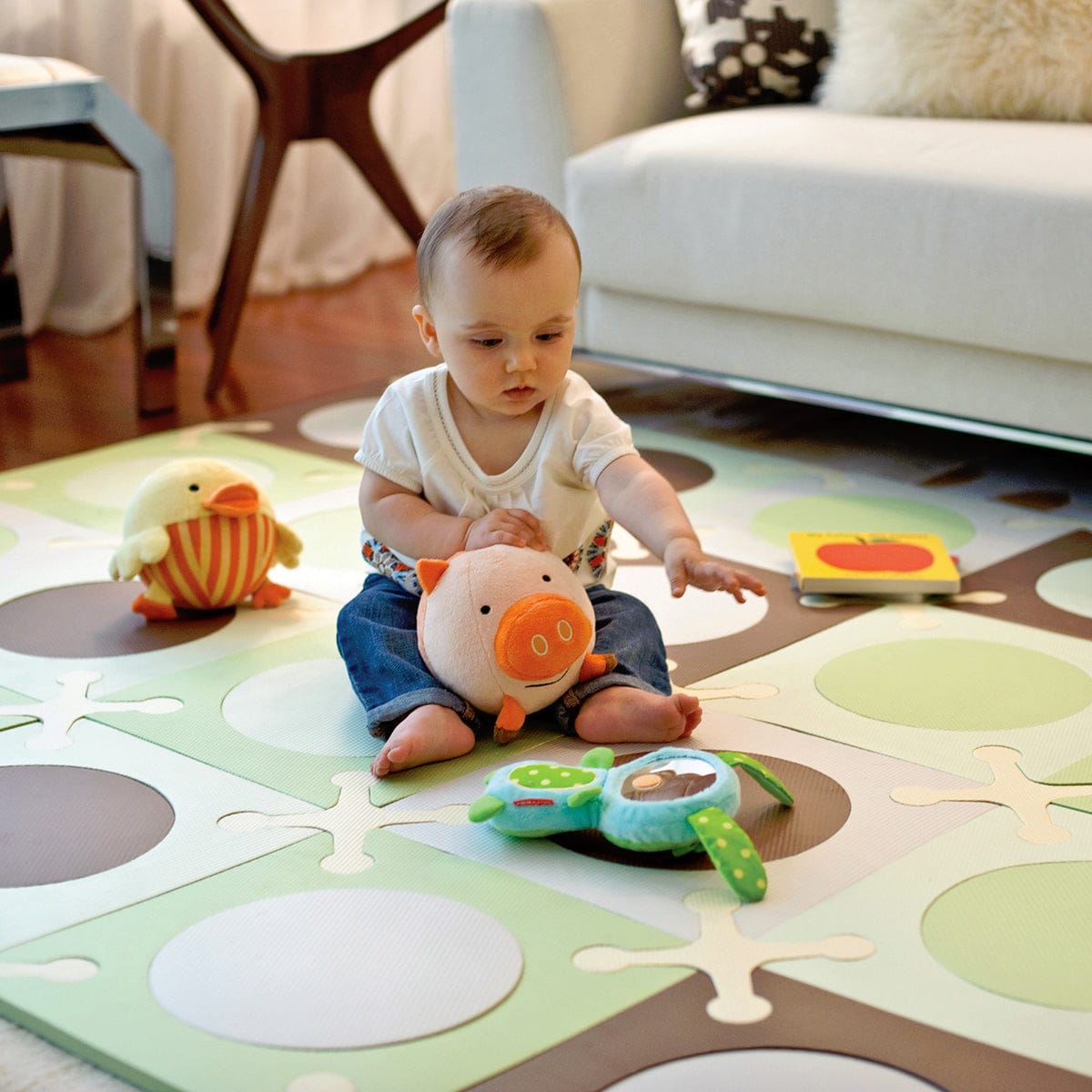 Skip Hop Playspot Interlocking Foam Tiles - Green/Brown