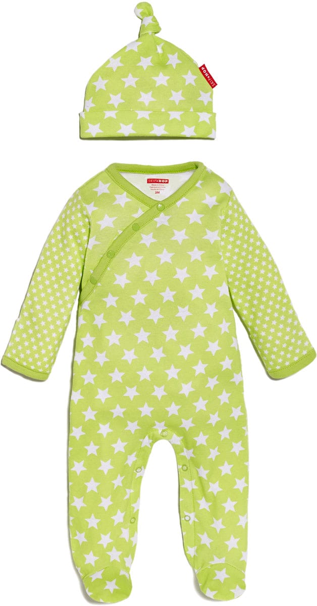 Skip Hop POP Print Footie & Hat Set - Lime (6 Months)
