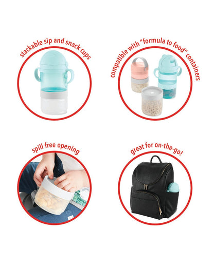 Skip Hop Sip To Snack 2-in-1 Set - Teal / Grey - 9N221910
