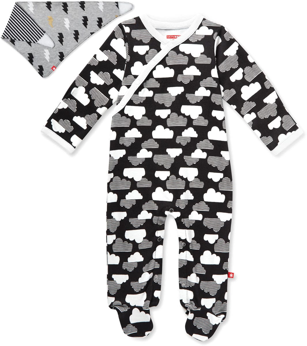 Skip Hop Star-Struck Footie & Bandana Bib - Grey (6 Months)