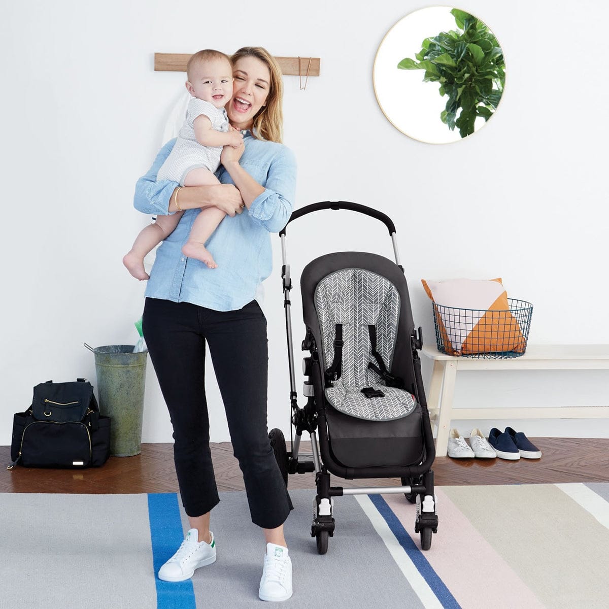 Skip Hop Stroll & Go Cool Touch Stroller Liner - Grey Feather