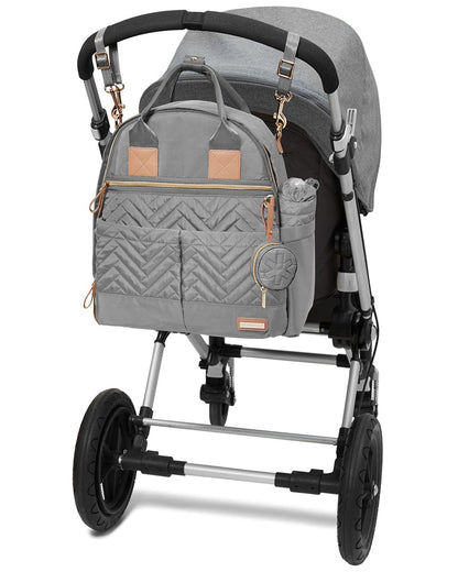 Skip Hop Suite 6-In-1 Diaper Backpack Set - Dove - 9I729210