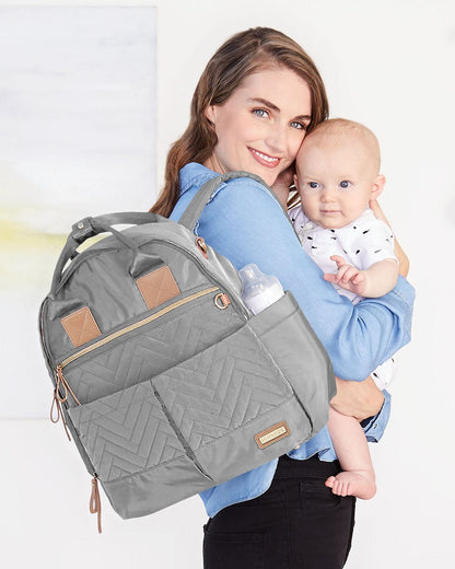 Skip Hop Suite 6-In-1 Diaper Backpack Set - Dove - 9I729210