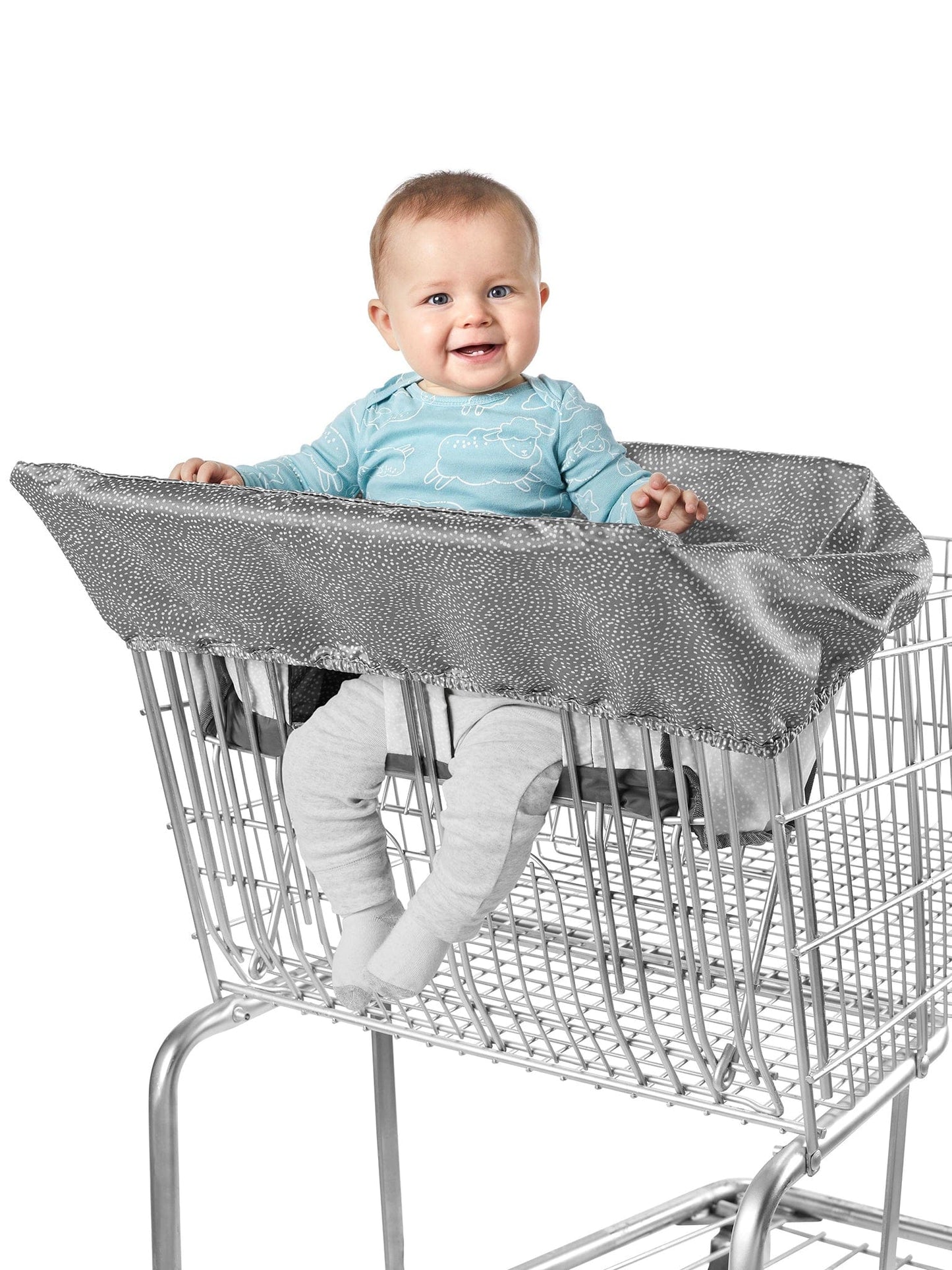 Skip Hop Take Cover Shopping Cart & Baby High Chair Cover - Grey Swirl Dot - 9Q221010