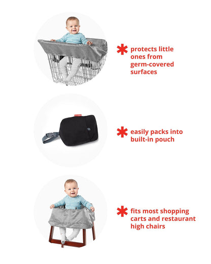 Skip Hop Take Cover Shopping Cart & Baby High Chair Cover - Grey Swirl Dot - 9Q221010