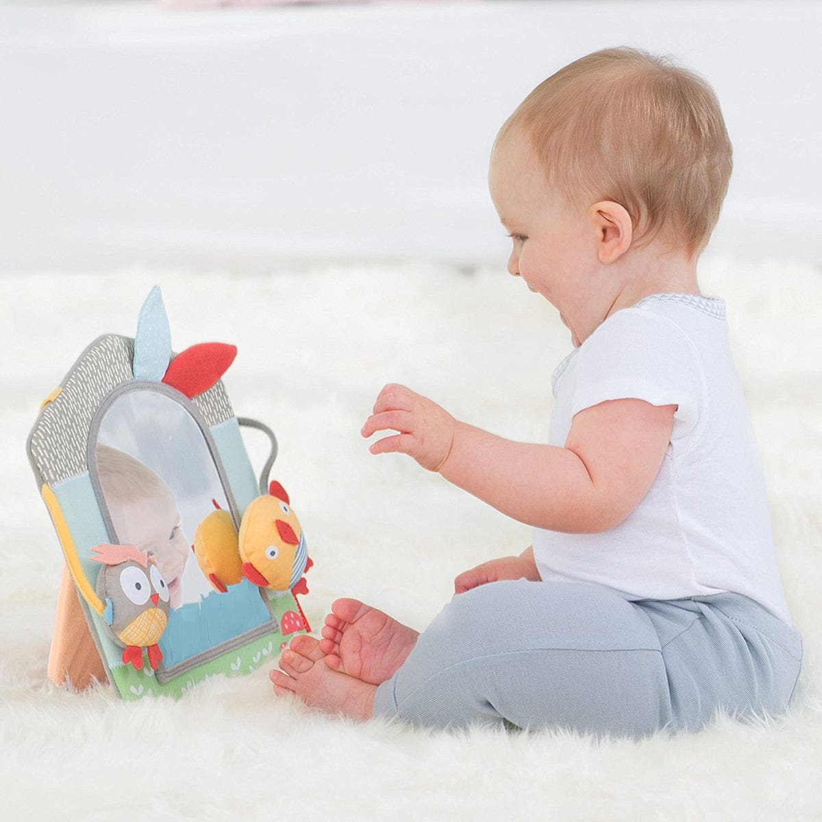 Skip Hop Treetop Friends Activity Mirror - Grey/Pastel