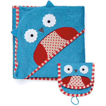 Skip Hop ZOO Hooded Towel & Mitt Set - Owl - 235277
