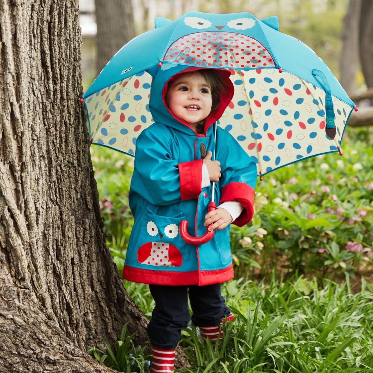 Skip Hop Zoo Little Kid Raincoat, Large (5-6) - Owl - 235858