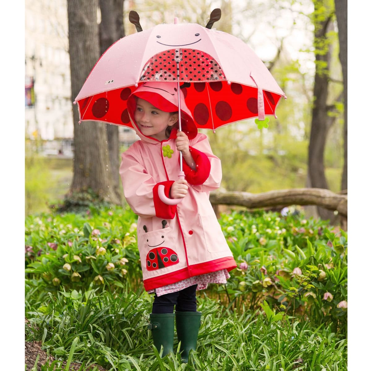 Skip Hop Zoo Little Kid Raincoat, Medium (3-4) - Ladybug