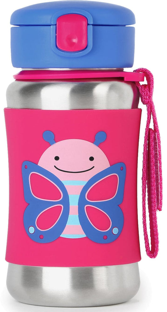Skip Hop Zoo Stainless Steel Straw Bottle - Butterfly - 252517