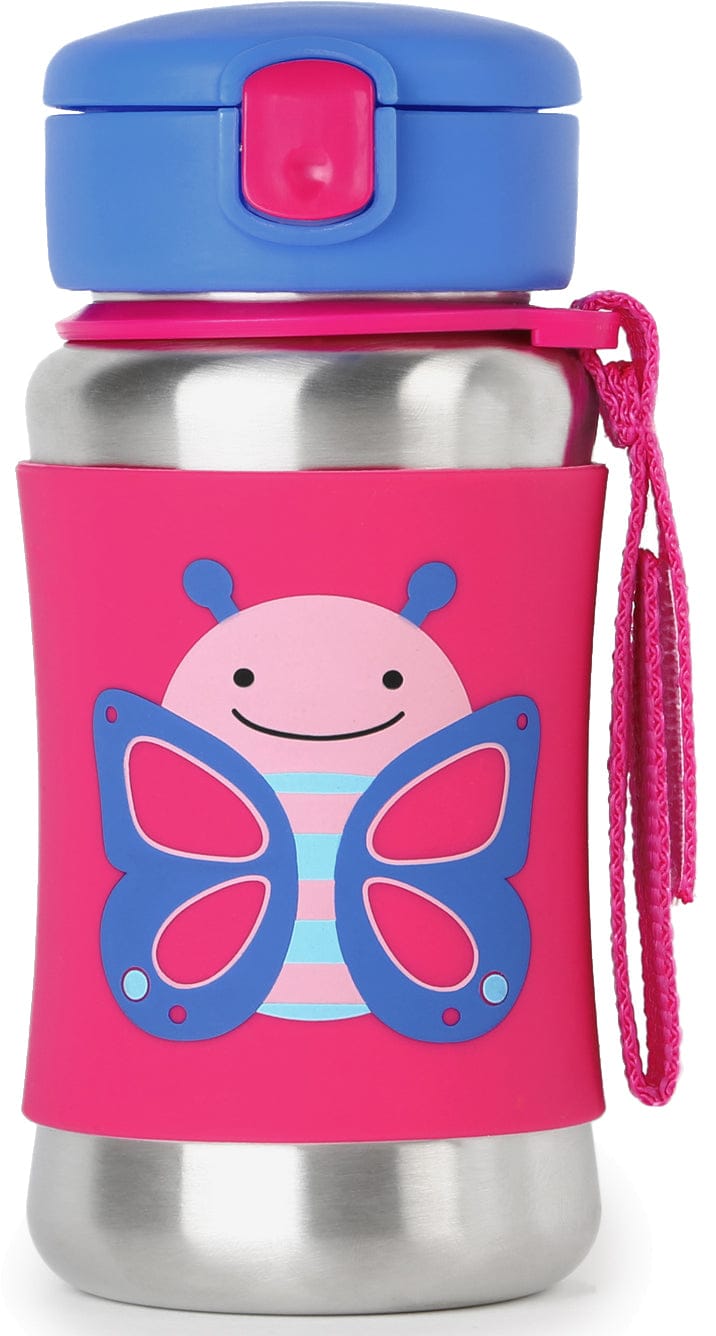 Skip Hop Zoo Stainless Steel Straw Bottle - Butterfly - 252517